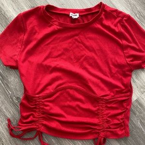 GARAGE Ruched shirt sleeve tee